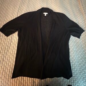 Charter Club, XL, LIGHT, short sleeve sweater, Black, no buttons